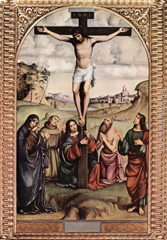 Crucifixion painting - Francesco Francia Crucifixion art painting